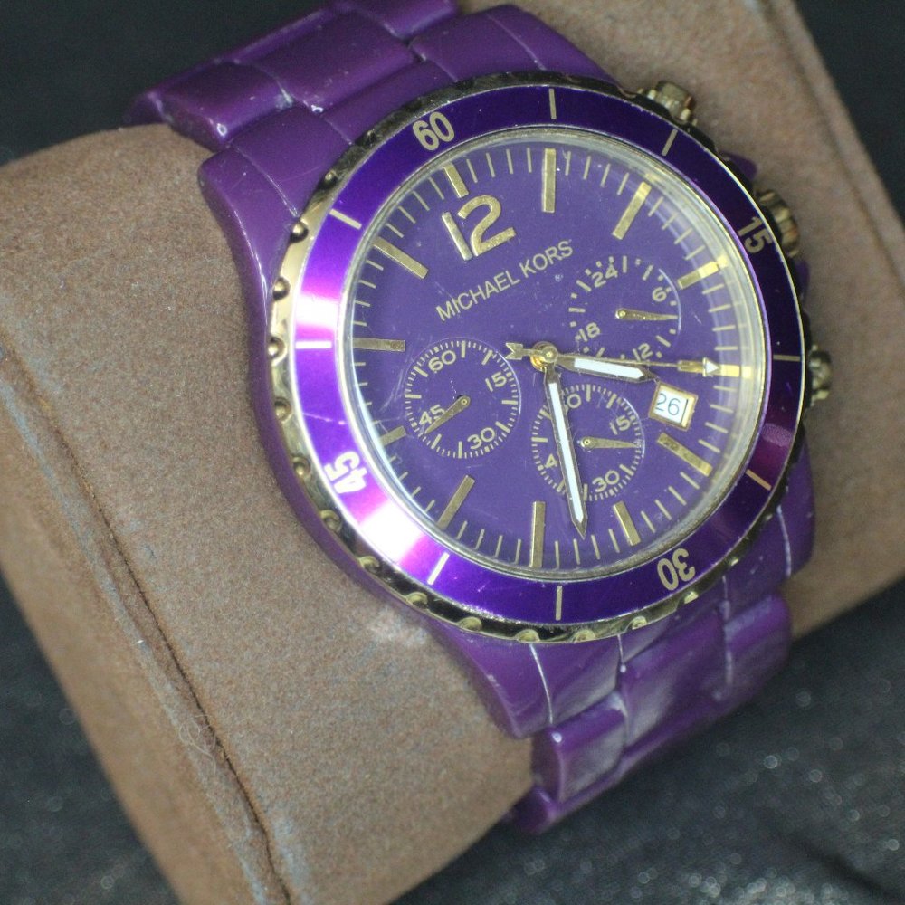 MICHAEL KORS PURPLE ACRYLIC WATCH